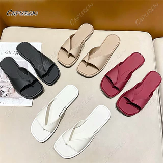 CAPUBEW รองเท้าแตะแบบผ่อนคลาย สำหรับผู้หญิง ใส่สบาย ระบายอากาศดี ดูเรียบง่ายและหรูหรา เหมาะสำหรับเดินเล่นกลางท้องทะเล#12