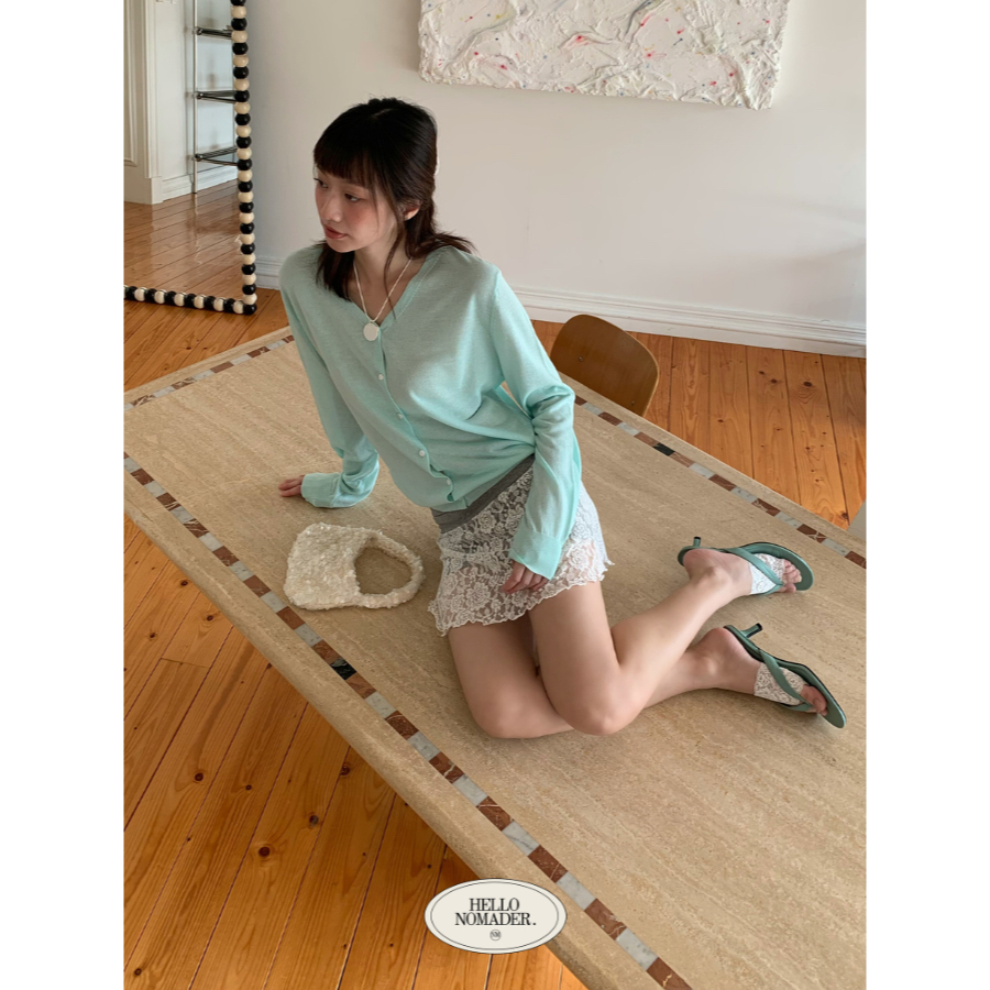 NOMADE.& พร้อมส่ง Sea shells Cardigan {คาร์ดิแกนคอวีแบบบาง}