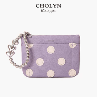 กระเป๋าเงินรุ่นใหม่ พกพาสะดวก polka dot หนังลิ้นจี่ รหัส-9