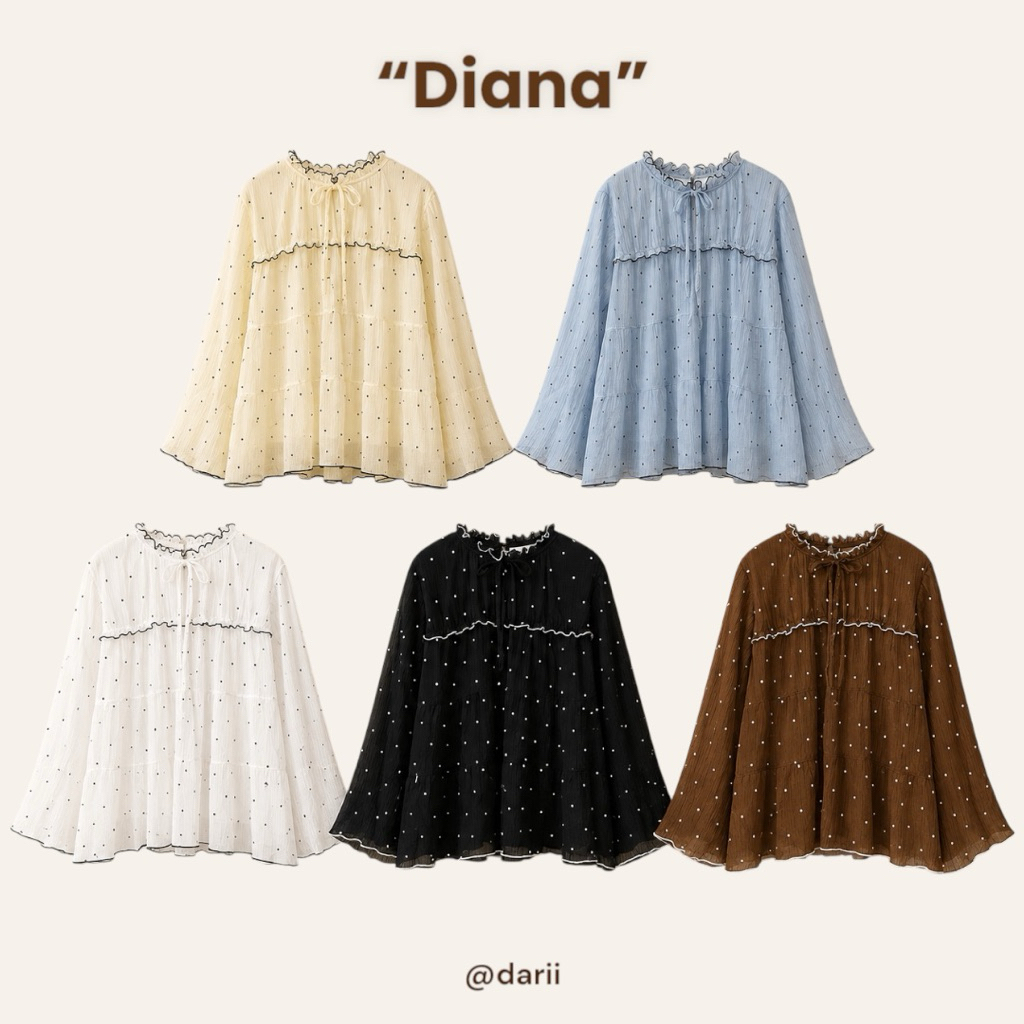 พรีออเดอร์ Diana Top (เดียร์น่า) / เสื้อแขนยาว ดีไซน์น่ารักมาก