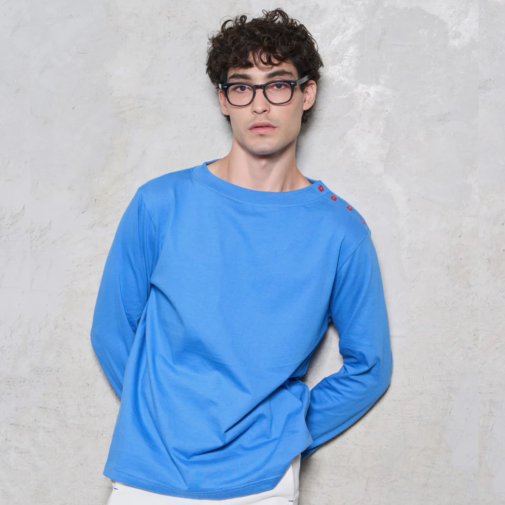 DUMB - Sailor Tee เสื้อยืดแขนยาวคอ boat neck กระดุมไหล่ inspired by vintage sailor sweater