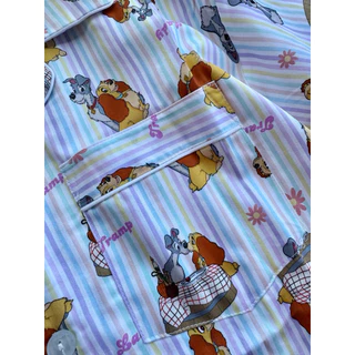 ชุดนอน Disney ลิขสิทธิ์แท้ รอบอก 42” ผ้าคอตตอนซาตินพรีเมี่ยม ลาย Lady and the Tramp ชุดนอนผู้หญิง