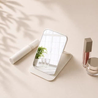 COTTONO COS110 กระจกพกพาพับได้หุ้มหนัง PU กระจกใส ไม่นูนปวดตา ดีไซน์สวย มินิมอล