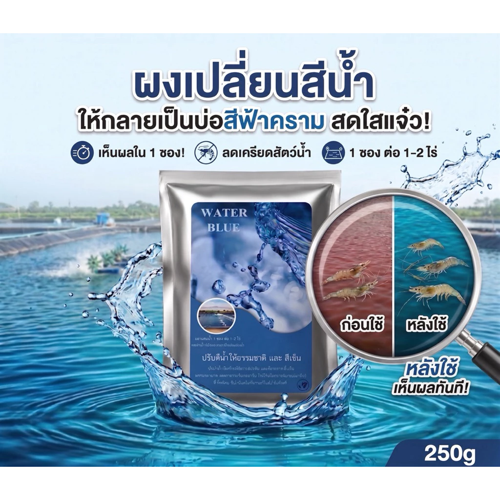 สีน้ำเทียม 250 กรัม Water blue 1ซองต่อ1-2ไร่