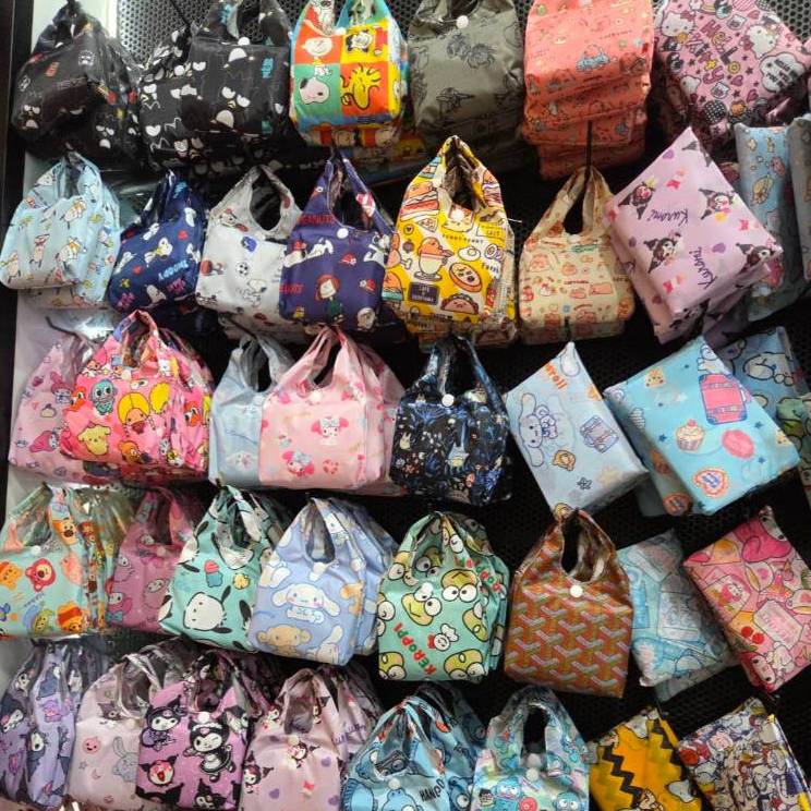 พร้อมส่ง 🇹🇭 👜ถุงผ้าผับได้แบบพกพา 🐰🎀ลายการ์ตูนสุดคิ้วท์ (มีลายเข้าใหม่ค่ะ)