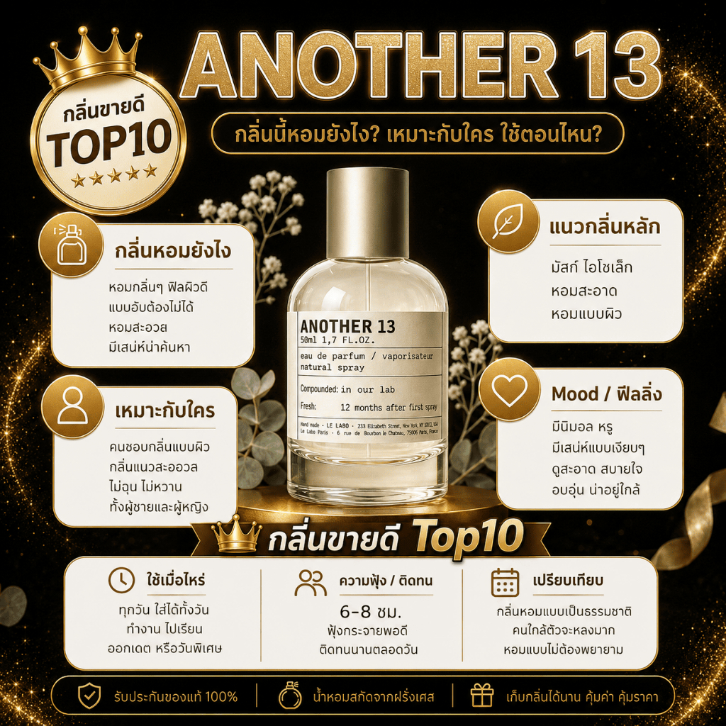 กลิ่น another 13 อนอเทอร์ 13 [✨กด 3ชิ้น เพื่อรับโปร2แถม1✨] น้ำหอม สี ชา ออยล์ ของแท้ seecha oil Perfume น้ำหอมสีชาseecha