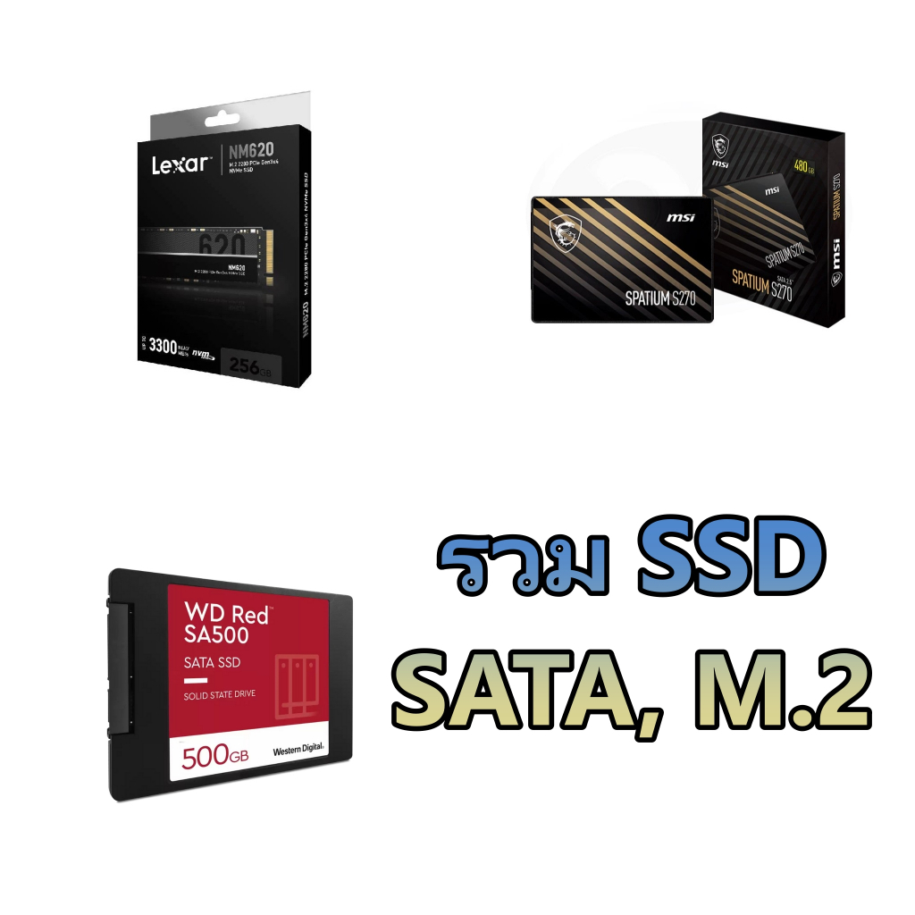SSD 480-512GB คละรุ่น SATA และ M2