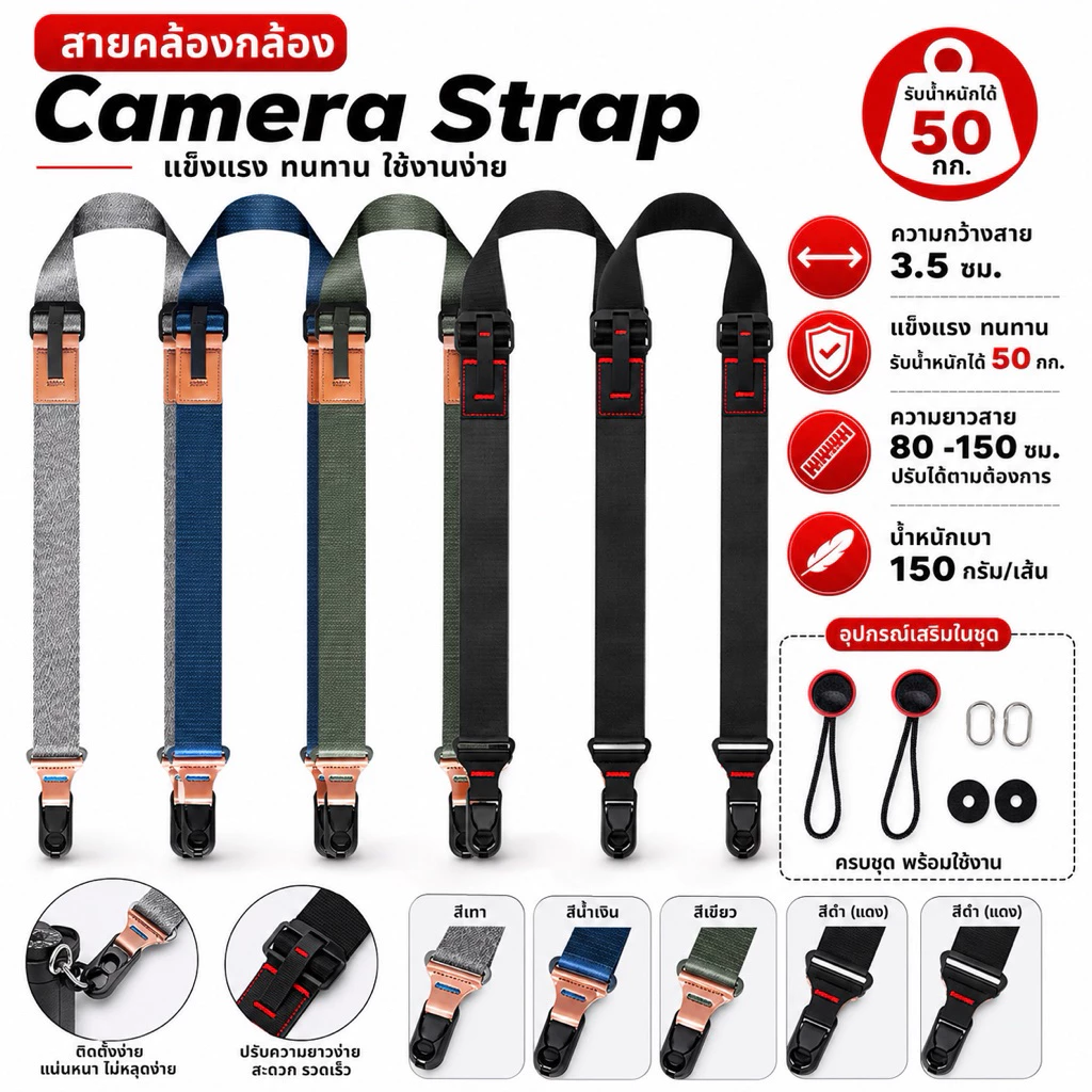 สายกล้อง แนว มาใหม่ 2024 Peak Design Camera Strap Dslr Mirrorless คุณภาพดี เหมือนใช้ของแท้