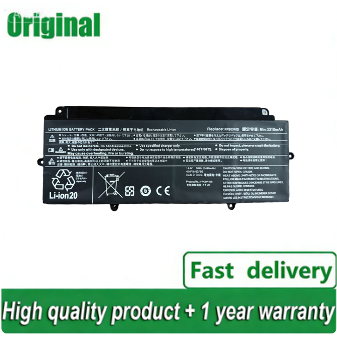 แบตเตอรี่บลูโฮล FPCBP536/FPB0340S 14.4V 50Wh สำหรับ Fujitsu U937 U938 U939 U939X คุณภาพสูง จากโรงงาน