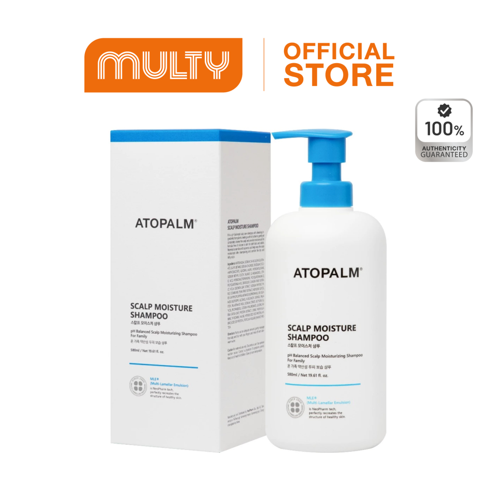 Multy Atopalm Scalp Moisture Shampoo 580 ml. อโทปาล์ม สคัลป์ มอยซ์เจอร์ แชมพู