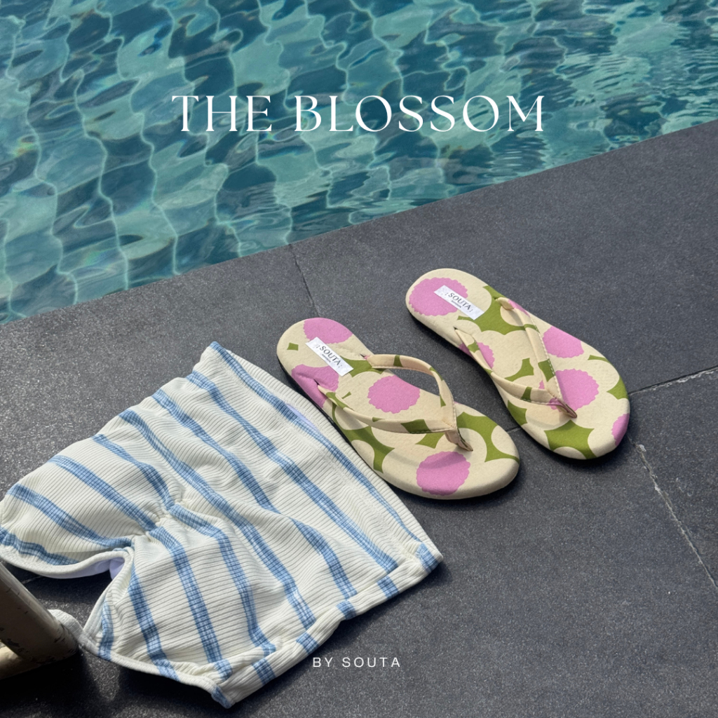 The Blossom by Souta รองเท้าแตะลายดอกไม้ ใส่ไปทะเล ไซส์35-42 // +1 ไซส์