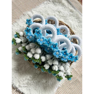 พวงมาลัยวันแม่🩵 พร้อมส่ง มาลัยลวดกำมะหยี่(สีฟ้า)