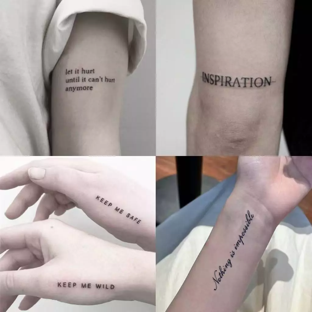 ส่งCOD📦【Kate Magic Tattoo】สติกเกอร์รอยสักชั่วคราว ลายภาษาอังกฤษ ขนาดเล็ก กันน้ํา 15 วัน ไม่หลุดง่าย