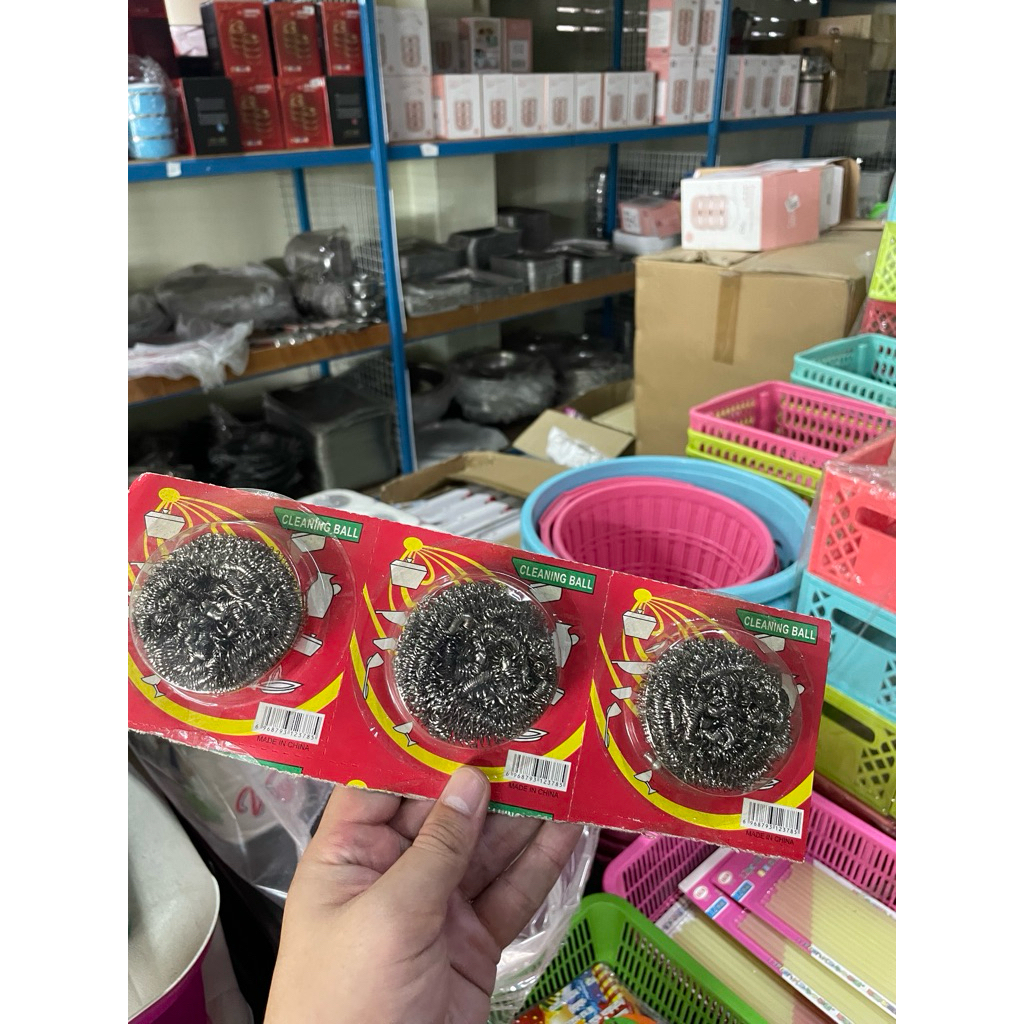 ฝอยขัดหม้อ ฝอยสแตนเลส 25 กรัม (แพ็ก 3 ชิ้น) ทำความสะอาดคราบอาหาร คราบไหม้ ไขมันบน ภาชนะ โลหะทุกชนิด