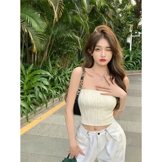 เสื้อกล้าม เสื้อเกาะอก สีพื้น มินีมอล ผ้าใส่สบาย เข้ากับทุกสไตล์ ผ้ายืดได้ #020451