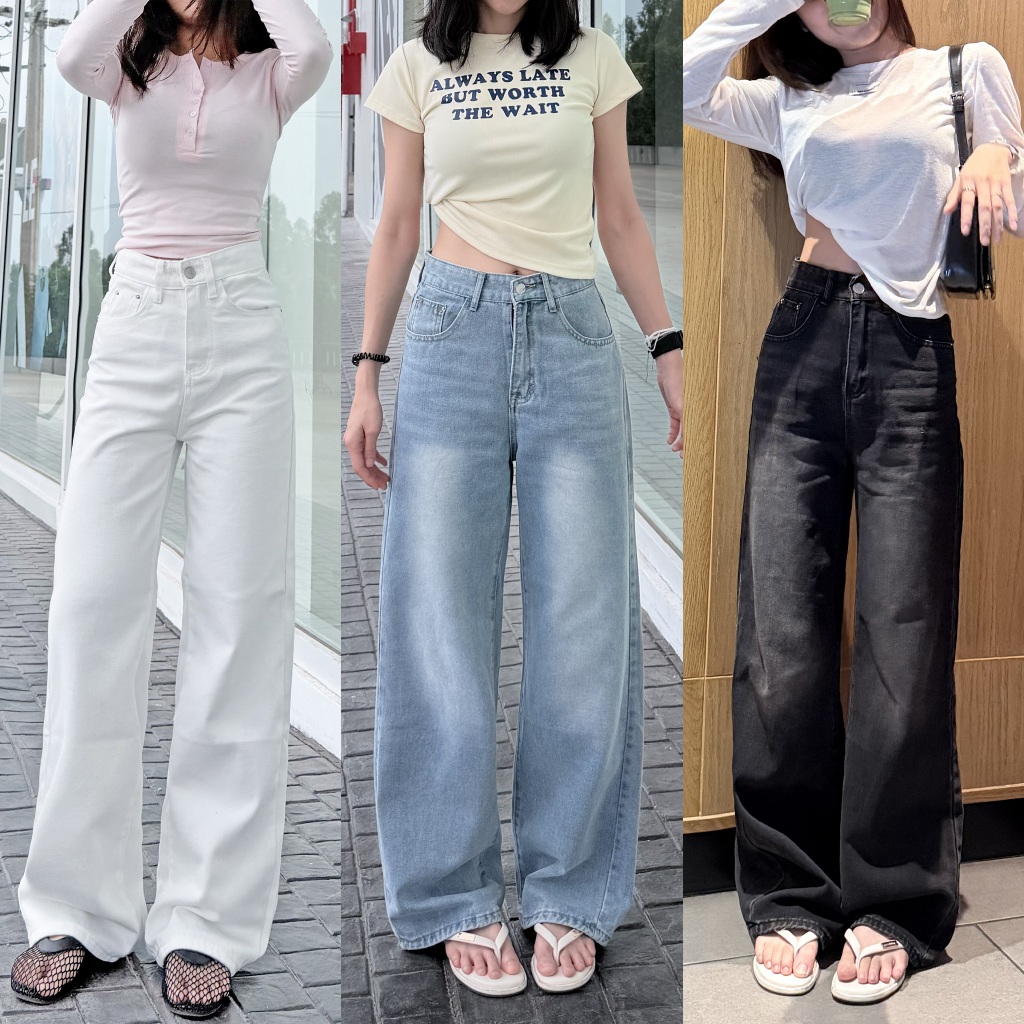 กางเกงยีนส์ขากระบอกใส่ได้ชาย-หญิง รุ่น Basic Jeans