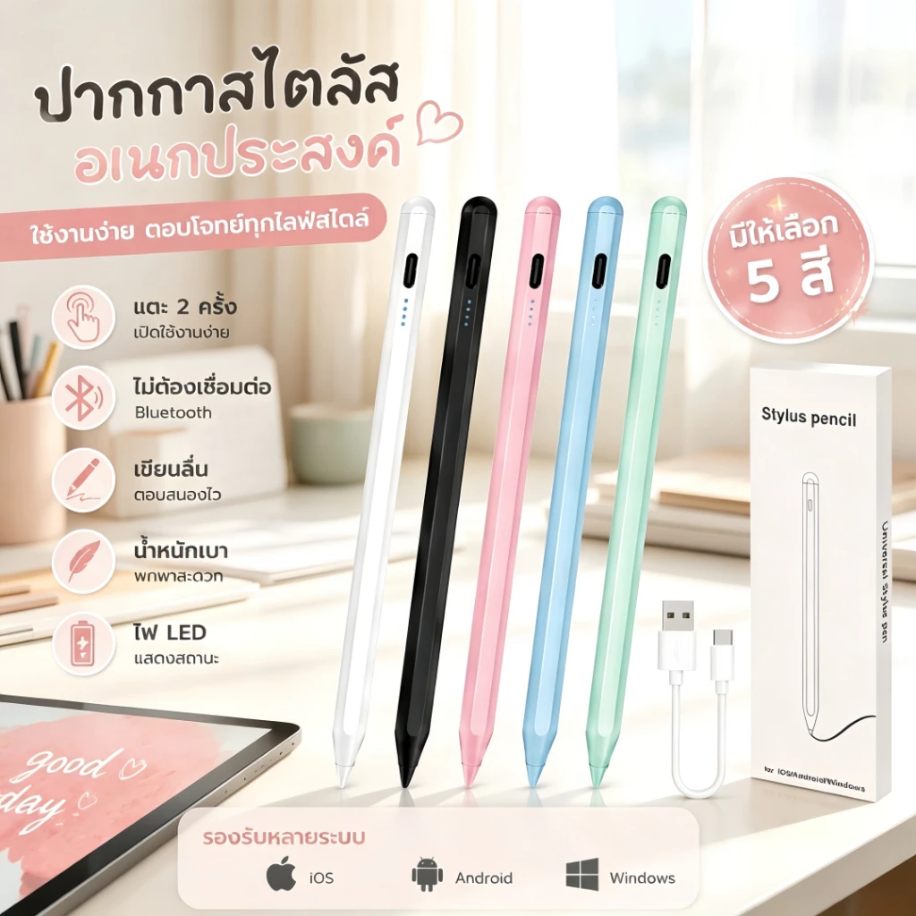 ปากกาไอแพด ปากกาสไตลัส สากล สําหรับ IOS Android Windows Touch Pen สําหรับ โทรศัพท์ แท็บเล็ต