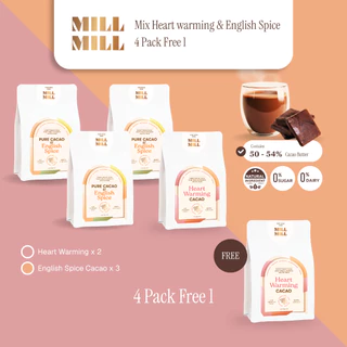 คละ Mill Mill Heart warming + English Spice คาเคาผมสเครื่องเทศ 5 ชนิด คาเคา บริสุทธิ์100% คาเคา แมส โกโก้ แมส cacao mass
