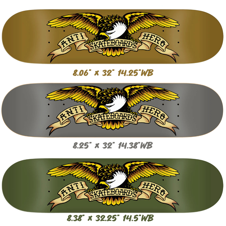 แผ่นาสเก็ตบอร์ด ยี่ห้อ AntiHero รุ่น CLASSIC EAGLE ขนาด 8.06, 8.25, 8.38