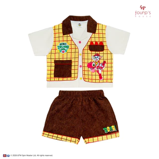 PAW PATROL : Marshall (มาร์แชล) Dino Rescue ชุดเซ็ทเด็กชาย เสื้อเชิ้ต + กางเกงขาสั้น ลิขสิทธิ์แท้ [PTNYI3077]