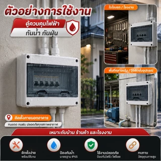 ตู้คอนซูมเมอร์ ตู้เปล่า กันน้ำ IP65 ยูนิต กล่องเบรกเกอร์ Breaker มีฝาปิดแบบใส กล่องไฟ Consumer