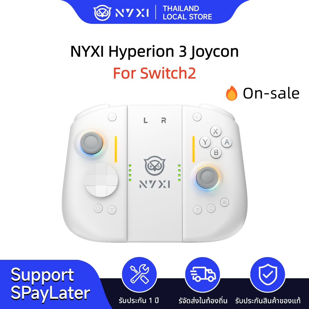 NYXI Hyperion 3 Wireless Joypad ตัวควบคุมสำหรับ Switch 2 White ไร้สาย แม่เหล็ก