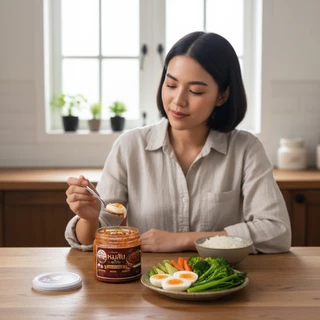 น้ำพริกผัดหมูสับ ตราครัวทอง ได้รับมาตรฐาน อย. หอมเครื่องแกง รสกลมกล่อม อร่อยลงตัว กินกับข้าวยิ่งอร่อย