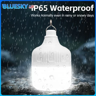 Bluesky ซื้อ 1 แถม 1 ไฟโซล่าเซลล์ 100000W หลอดไฟโซล่าเซลล์ solar light ไฟตุ้ม3สี แบตนาน12-48ชั่วโม เปิด-ปิด