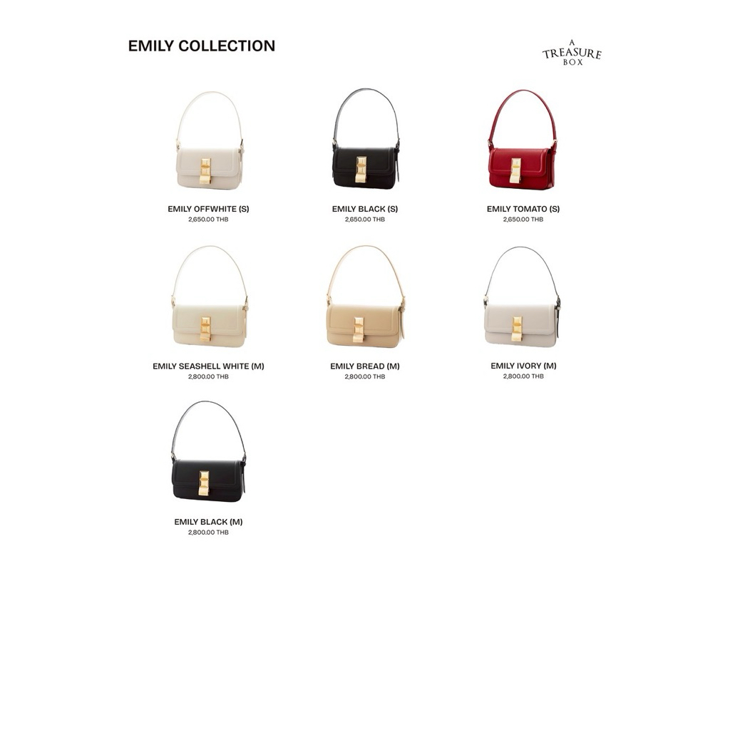 สั่งซื้อที่F_sugar.two พร้อมส่ง🌷กระเป๋า atreasurebox EMILY ใช้โค๊ด18-30%(ลดสูงสุด3000)ของแท้ ✅กดจากแบรนด์🧡