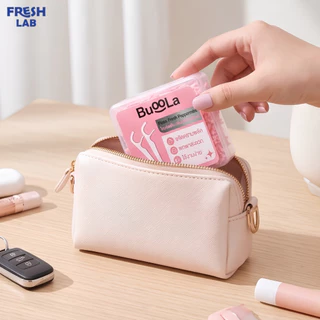 BUOOLA [มีให้เลือก1,2,3,4กล่อง]ไหมขัดฟัน100 ชิ้น สีชมพู [New] กลิ่นเปปเปอร์มินต์ 2 ชิ้นขึ้นไป แถมฟรี น้ำยาบ้วนปากแบบซอง