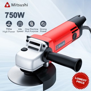 Mitsushi 750W หินเจียรไฟฟ้า เครื่องเจียร 4 นิ้ว  แรงบิดสูง เครื่องเจียร์  เครื่องเจียร์ไฟฟ้า หินเจียร ที่จับกันลื่น