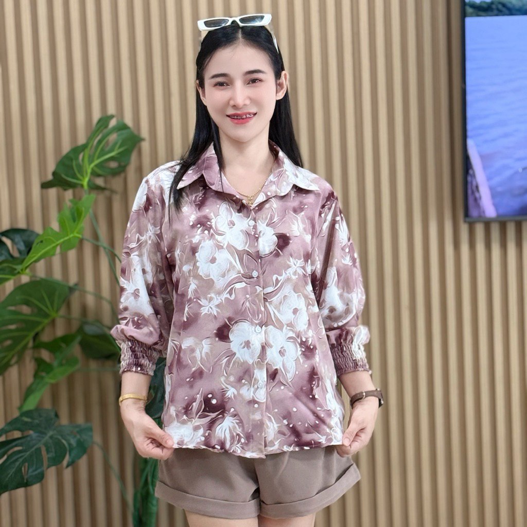 เสื้อเชิ้ตแขนจั้ม ลิลลี่ ผ้าไหมอิตาลี่