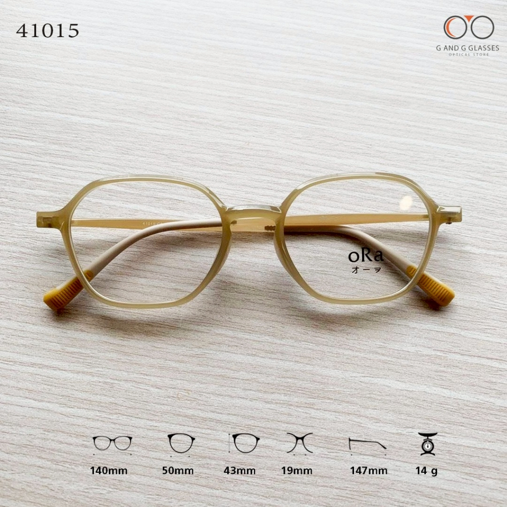 Polin oRa กรอบแว่น รุ่น 41015 กรอบพลาสติก ปลายขาเสริมแกนเหล็ก ยืดหยุ่น ไม่หัก