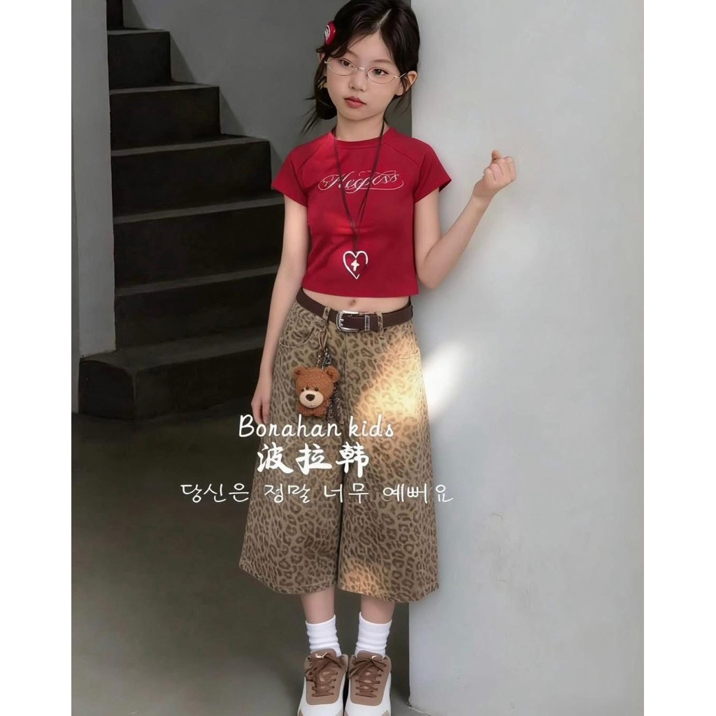 ﹆ ชุดเซทคาร์โก้ 3 ชิ้น เสื้อครอป+กางเกง+เข็มขัด