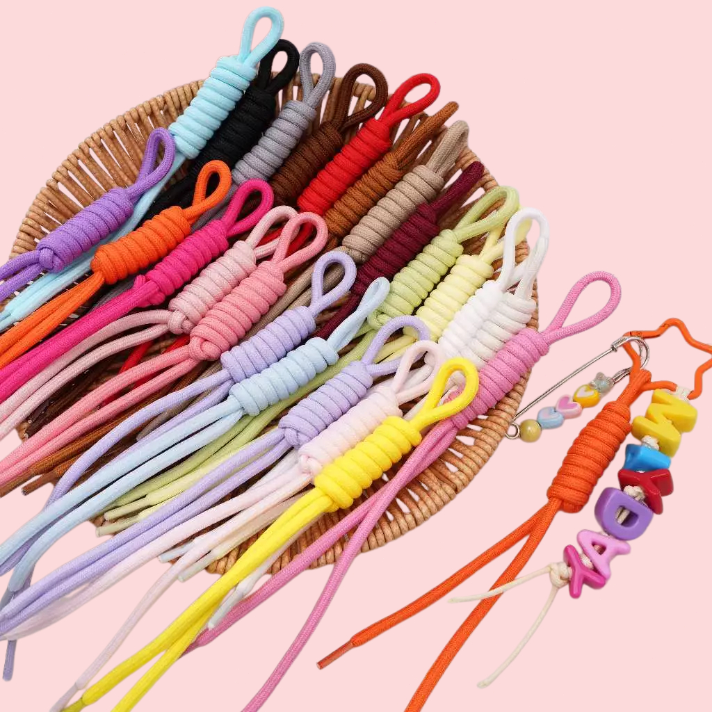 สายคล้องคอโพลีเอสเตอร์สีแฟชั่น 22cm สำหรับทำพวงกุญแจ คล้องกระเป๋า จี้สร้อยคอ งานDIY