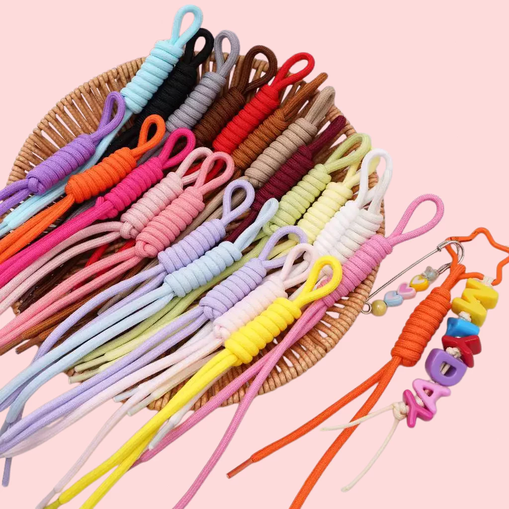 สายคล้องคอโพลีเอสเตอร์สีแฟชั่น 22cm สำหรับทำพวงกุญแจ คล้องกระเป๋า จี้สร้อยคอ งานDIY