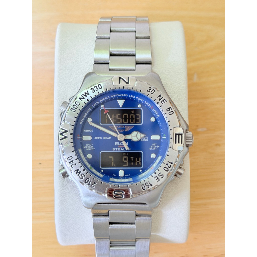 ELGIN Aero Gear Stealth 1864 Watch Timepiece Multi Function Analog Digital