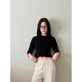 3/4 slit button top (3colors)