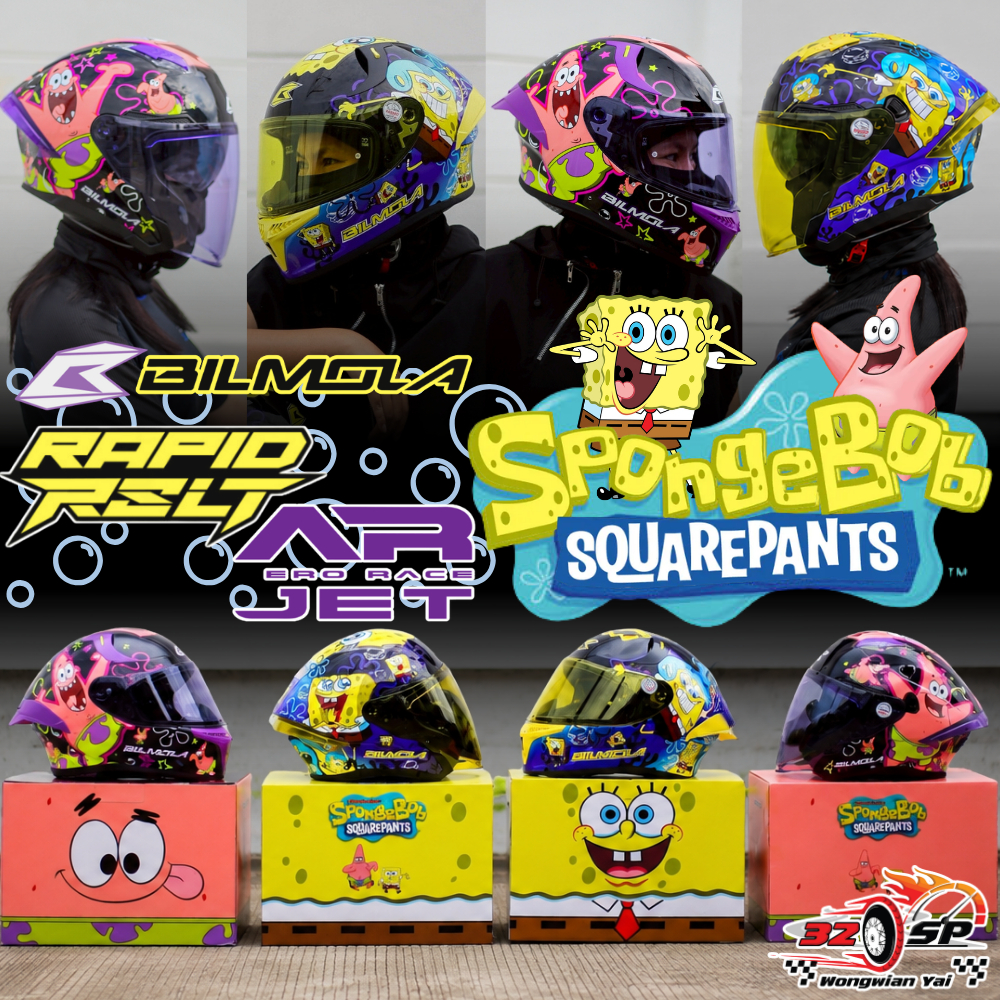 หมวกกันน็อค Bilmola x SPONGEBOB มาใหม่2026!! ของแท้ส่งไว!!! 320SP.วงเวียนใหญ่!!