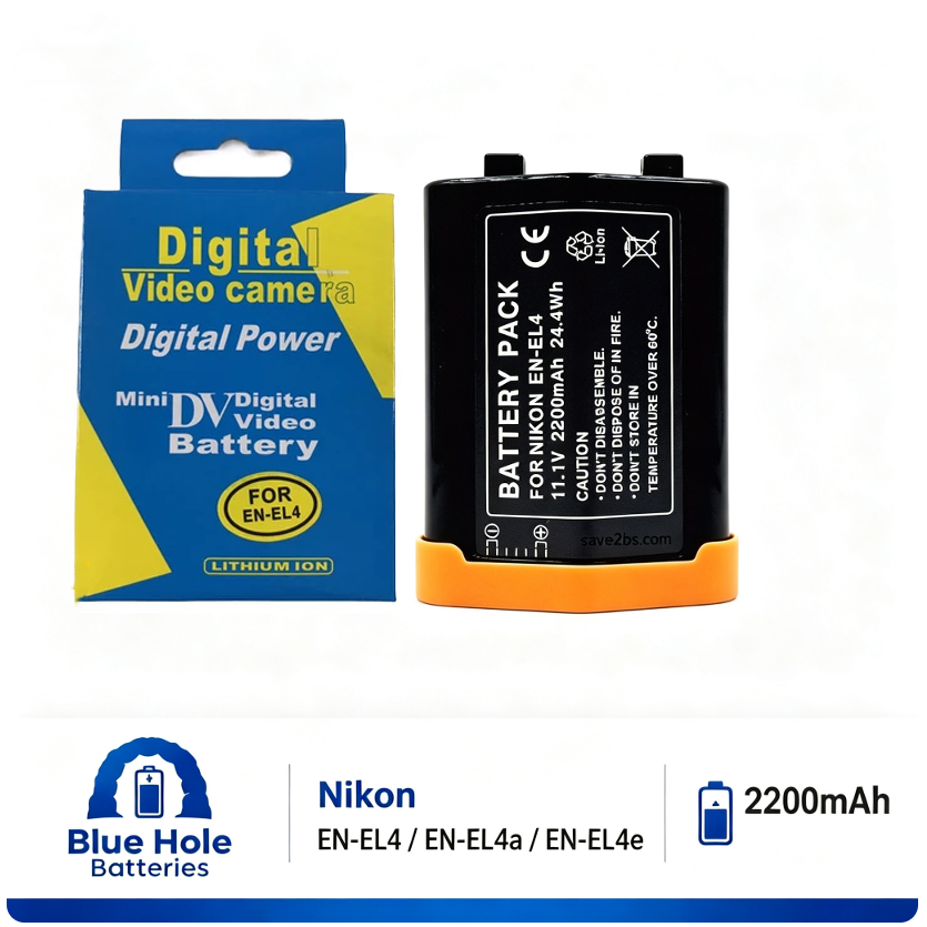 EN-EL4 EN-EL4a EN-EL4e Battery 2200mAh For Nikon D3 D3S D3X D2H D2X D2Hs D2Xs 1 Year Warranty Factor