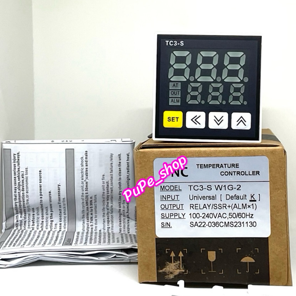 เครื่องควบคุมอุณหภูมิแบบดิจิตอล รุ่น:TC3-S W1G-2 ( K 0-999°C) 100-240VAC