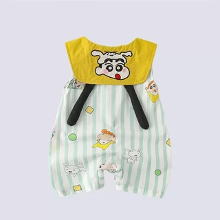 ชุดบอดี้สูทแขนกุดสำหรับเด็กทารก Crayon shinchan ชุดเด็กแรกเกิดผู้ชาย บอดี้สูทเด็กแรกเกิด สีเหลือง