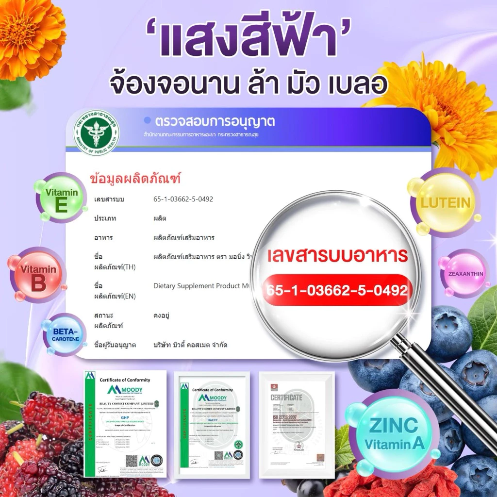 วิตามินบำรุงสายตา ของแท้ MMC - Morning Vit Lutein thumbnail 5