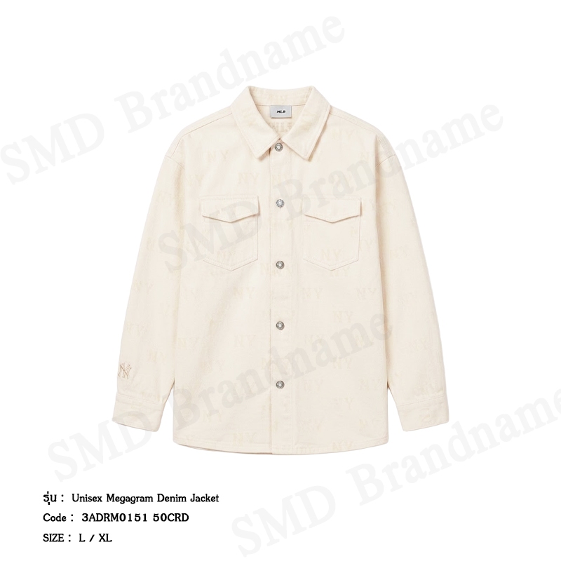 MLB เสื้อแจ็คเก็ตแขนยาว รุ่น Unisex Megagram Denim Jacket Code: 3ADRM0151 50CRD