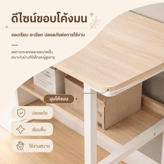 โต๊ะคอมพิวเตอร์พร้อมชั้นวางหนังสือ 2 ชั้น โต๊ะเรียน โต๊ะทำงาน โครงเหล็กแข็งแรง เหมาะห้องนอน โฮมออฟฟิศ เฟอร์นิเจอร์บ้าน