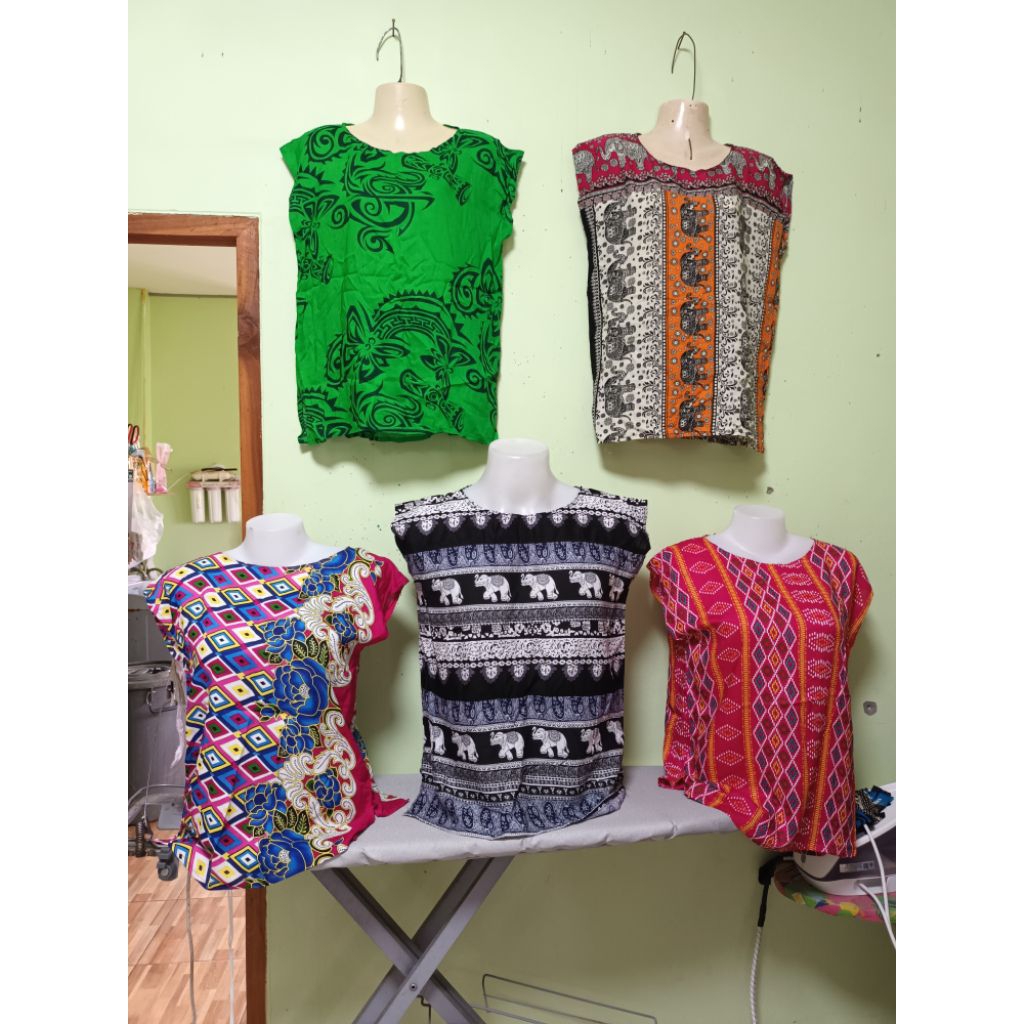 เสื้อแม่บ้านเย็บผ้าใส่เย็นในที่อากาศร้อนๆเนื้อนิ่มใส่ได้ทุกวัยผ้าใส่เย็นสบายใส่สบายตามไชร้