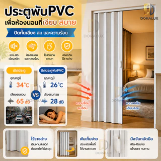 สวยงามทันสมัย ประหยัดพื้นที่ ประตูพับ PVC ฉากกั้นห้อง เปิด–ปิดเงียบ ไม่เสียงดัง ไร้กลิ่น ประตูบานเลื่อน ฉากกั้นห้อง PVC