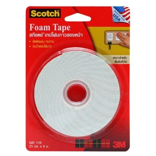 เทปโฟม โฟมเทป กาว 2 หน้า 3M SCOTCH เบอร์ 110 กว้าง 21 มม.1เมตร,3เมตร,5เมตร