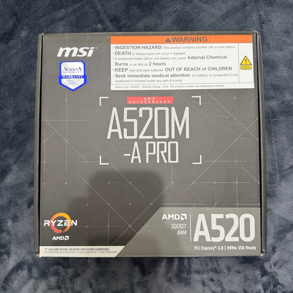 MSI A520M-A PRO - AMD SOCKET AM4 DDR4 MICRO-ATX MAINBOARD เมนบอร์ด MB ซีพียู CPU มือสอง มีกล่อง