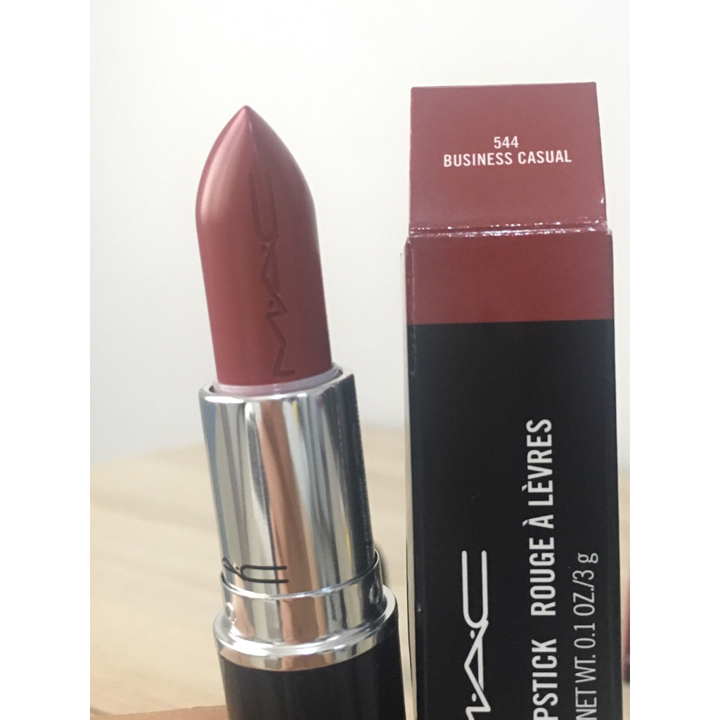 ลิป Shine ขนาดปกติ สี Business Casual ป้ายไทย Mac Lipstick Lustreglass สี Business Casual